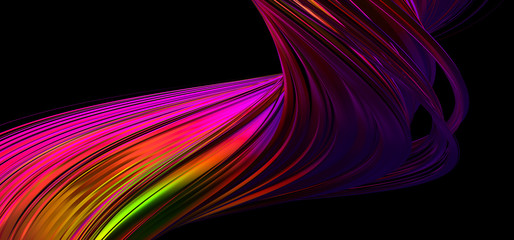 Abstract 3d rendering of twisted lines. Modern background design, illustration of a futuristic shape