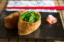 Inari With Seaweed Salad