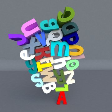 Letter A holding all Alphabets