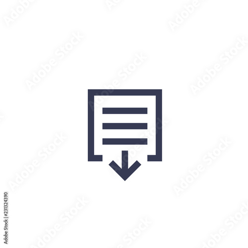 Fotografía document download icon on white