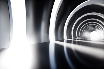Wall Mural - empty tunnel, 3d rendering tech display stage.