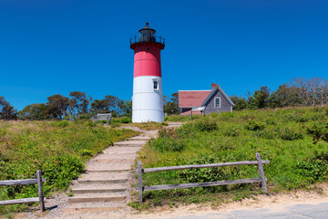 Canvas Print - Cape Cod Lighthouse. Nauset Beach Light, Massachusetts, New England, USA, 