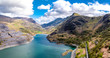 Aerial view of the Snowdonia National Park close to the historic Dolbadarn Castle in Llanberis, Snowdonia - Wales