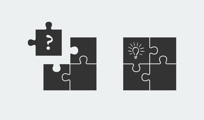 Wall Mural - puzzle symbolizing idea and solution. simple solutions concept