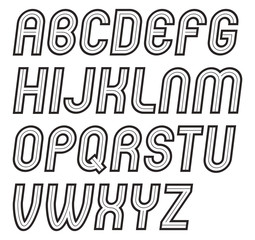 Poster - Vector vintage creative script, modern bold rounded alphabet letters set, for use as retro poster design elements.