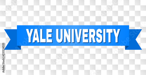 Yale University Text On A Ribbon Designed With White Caption And