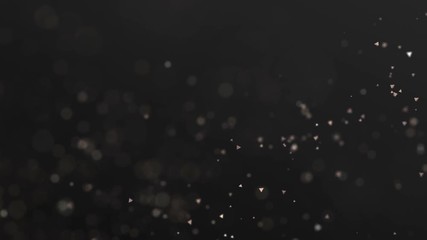Poster - Abstract 3d rendering of flying particles with bokeh effect. Modern cgi background animation. Motion design, 4k video