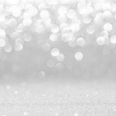 Wall Mural - silver and white bokeh lights abstract background