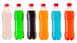 set of bottles of soda isolated on white background