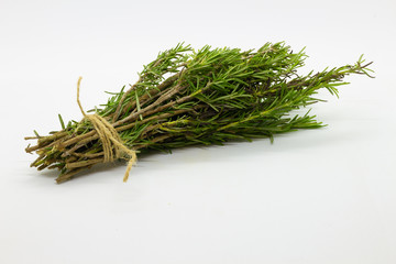 Spices and herbs on table. Food and cuisine ingredients. Garlic, Rosemary and Peppers