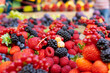 A mixture of berries, close-up, background.
