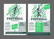 Football, soccer tournament posters, flyer with football player - template vector design