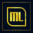 Initial Letter ML Logo Template Design Vector Illustration