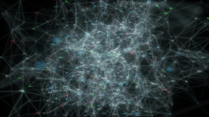 Poster - Huge rotating information bubble. Seamless loop.