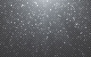 Wall Mural - christmas snow. falling snowflakes on blue background. snowfall. vector illustration