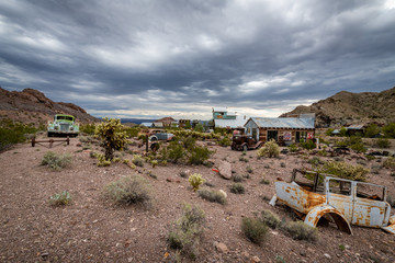 Wall Mural - Thunderstorm over the Ghost Town of Nelson