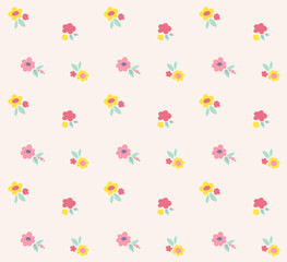 Wall Mural - Ditsy floral vector pattern. Cute small flowers seamless background. Vintage print.