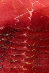 Wall Mural - Raw beef red ham meat slices food texture