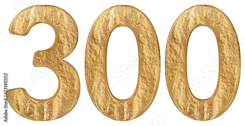 Fotografie, Obraz Numeral 300, three hundred, isolated on white background, 3d render