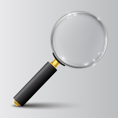 Poster - Magnifying glass, big tool with shadow – vector