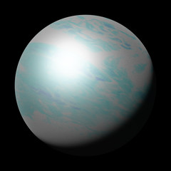 Wall Mural - planet Uranus, part of the solar system isolated on black background 