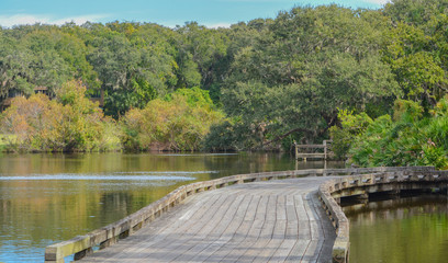 Wall Mural - Wood bridge near Amelia Plantation in Nassau County, Florida.
