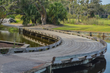 Wall Mural - Wood bridge near Amelia Plantation in Nassau County, Florida.