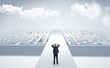 © ra2 studio - Businessman going straight ahead on a wide road between mazes