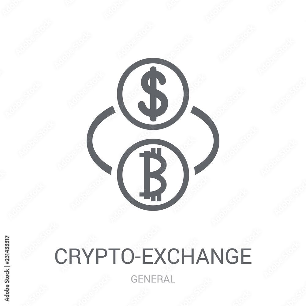 crypto-exchange icon. Trendy crypto-exchange logo concept on white  background from General collection Stock Vector | Adobe Stock