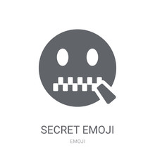 Secret Emoji Icon. Trendy Secret Emoji Logo Concept On White Background From Emoji Collection