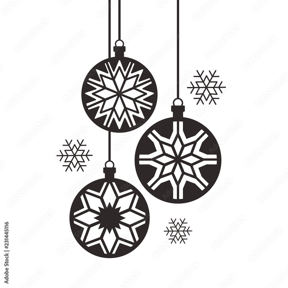 Christmas balls. Stencils for cutting. Decorating the Christmas tree for  laser cutting, plotting cutting, printing. Vector silhouette on white  background. Stock Vector | Adobe Stock, image size:1000x1000