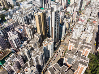 Poster - Aerial view of Kowloon in Hong Kong