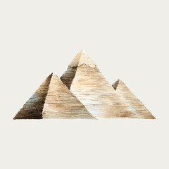 Poster - The Great Pyramids of Giza watercolor illustration