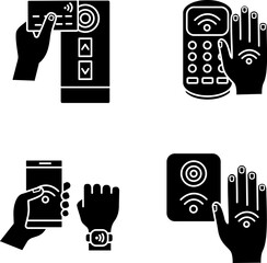 Poster - NFC technology glyph icons set