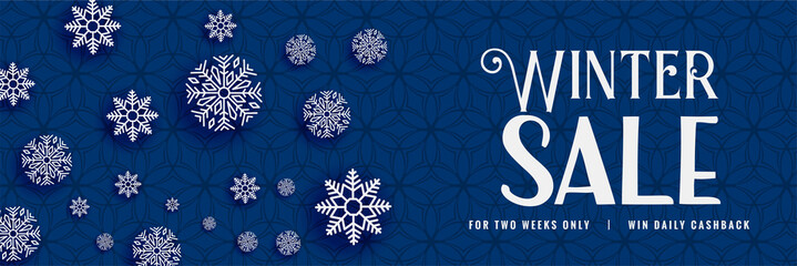 Wall Mural - winter sale snowflakes bacnner design