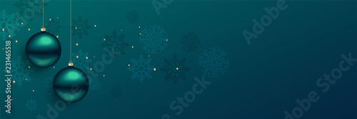 Fotomural beautiful christmas balls banner with text space