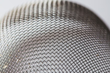 Close-up Of Silver Sieve - Steel Background