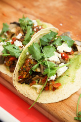 Poster - Taco with vegetables and fresh cheese