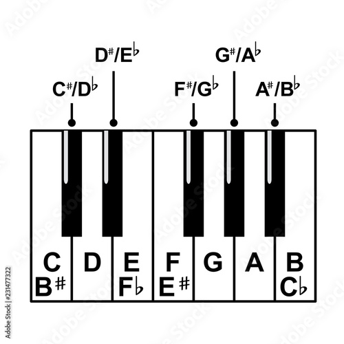 Piano Keyboard Diagram Piano Keyboard Layout On White Background Vector Illustration Buy This Stock Vector And Explore Similar Vectors At Adobe Stock Adobe Stock