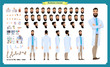 © Dmytro - Scientist character creation set. Man working in science laboratory at experiments. Full length, different views, emotions, gestures. design.