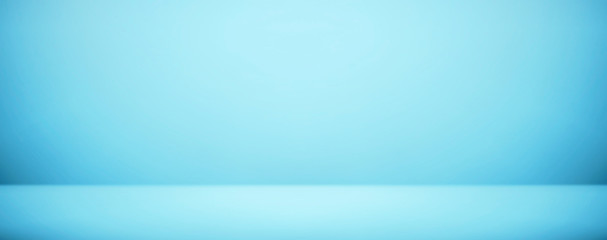 Wall Mural - soft blue room studio wall banner and blank background