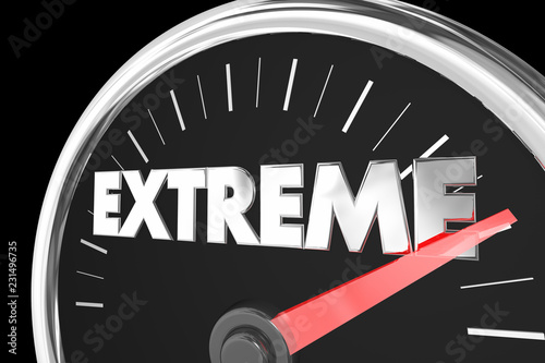 Fotografie, Obraz Extreme Highest Maximum Top Score Speedometer 3d Illustration