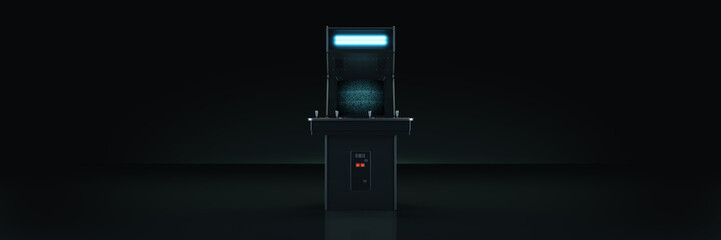 vintage arcade game machine. 3d rendering