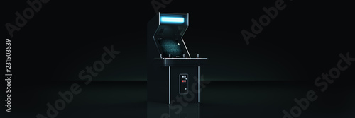 Fotomural vintage arcade game machine. 3d rendering