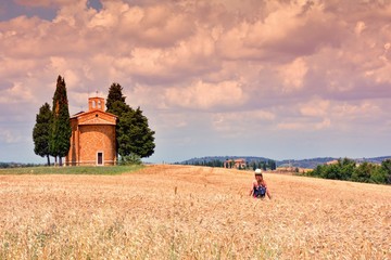 Cappella di Vitaleta , Val d'Orcia in Tuscany.