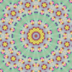 Wall Mural - Indian mandala  in pastel colors for meditation and yoga