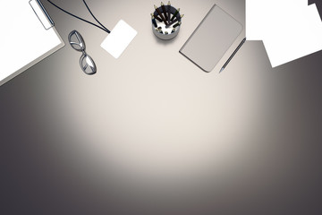 Poster - Office desktop with supplies