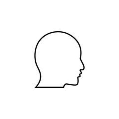 Wall Mural - User linear icon. Human head. Thin line illustration. Profile contour symbol. Man face side view. Vector isolated outline drawing.