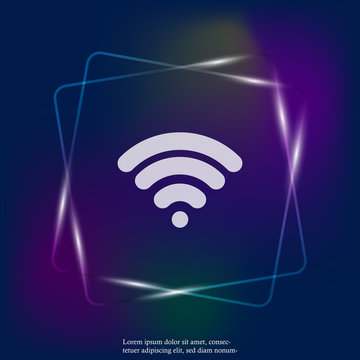 WiFi vector neon light icon. Wi-Fi logo illustration. Layers grouped for easy editing illustration. For your design.