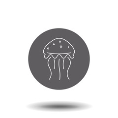 Wall Mural - Jellyfish linear icon. Jellyfish concept stroke symbol design. Thin graphic elements vector illustration, outline pattern on a white background, eps 10.
